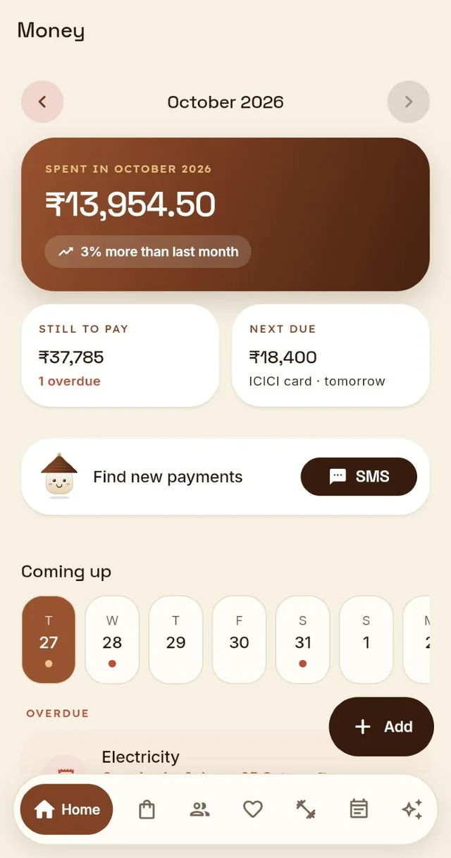 Bills and spends, understood screen